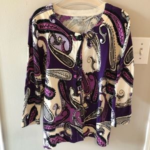 Stretch paisley sweater